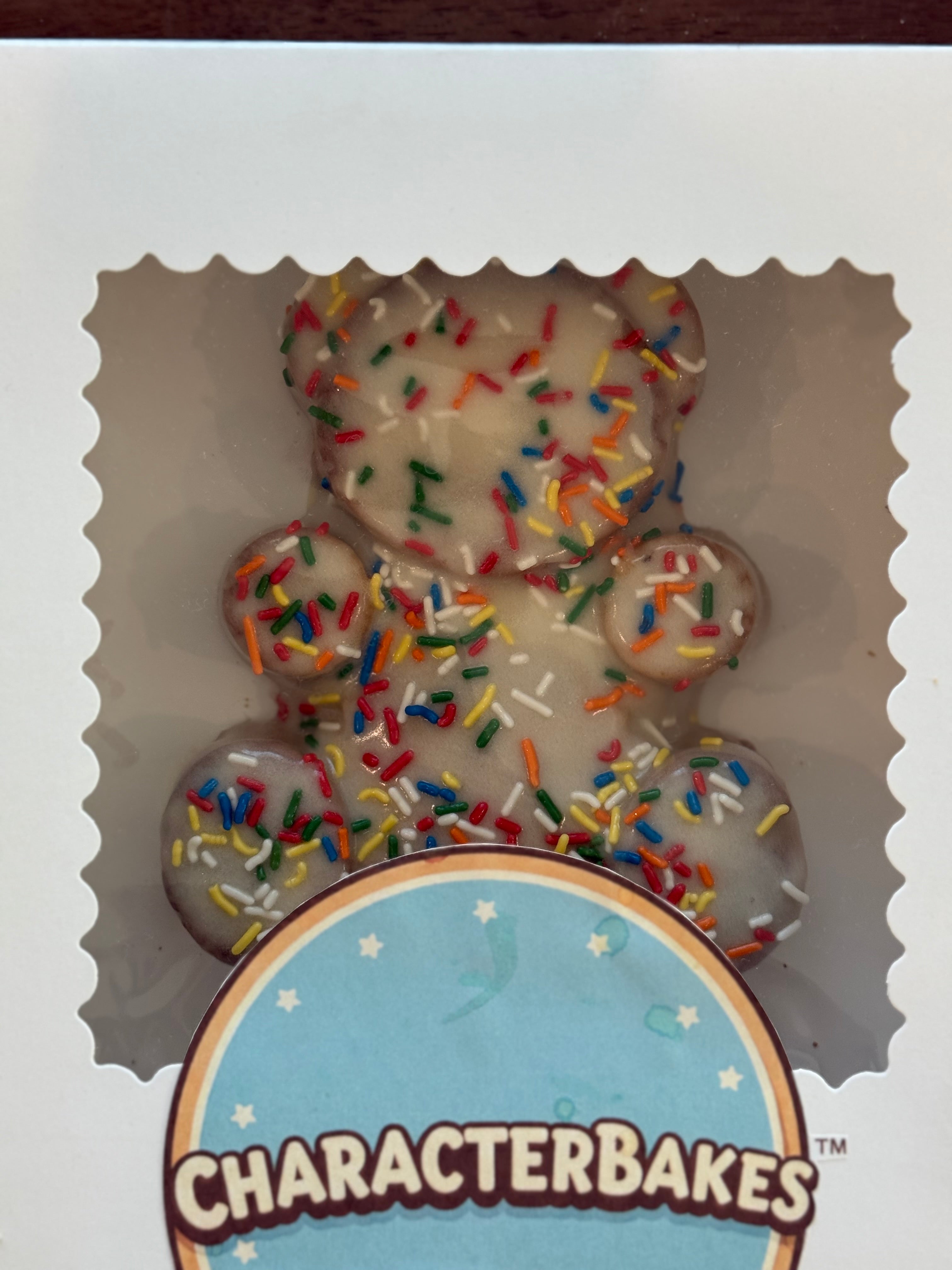 Teddy Bear Brownie with White Frosting & Sprinkles